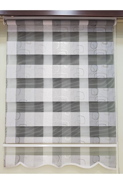 elis perde Simli Desenli Zebra Stor Perde (gri)