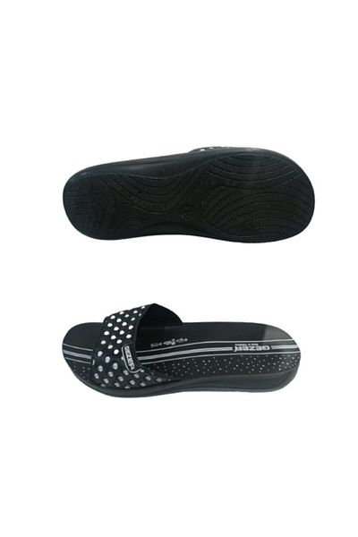 GEZER Ge069-10 Γυναικείες παντόφλες καθημερινής βάδισης με μαύρη λεπτή σόλα