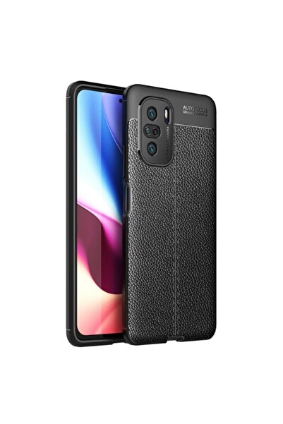 Xiaomi Teleplus Mi 11i Kılıf Lüks Kamera Korumalı Deri Dokulu Silikon Siyah +...