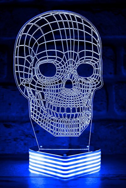 Hediye Kovanı Skull Lamp 3D Look Skull Led