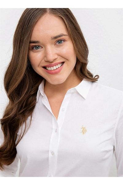 U.S. Polo Assn. Tricou polo alb pentru femei 1226906