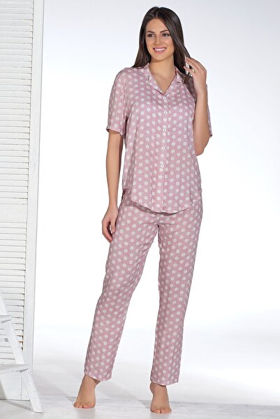 Sevim Kadın Düğmeli Pijama Takım
