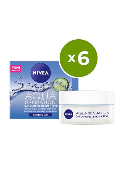 NIVEA Aqua Sensation Salatalık Özlü Canlandırıcı Bakım Kremi 50 Ml X 6 Adet