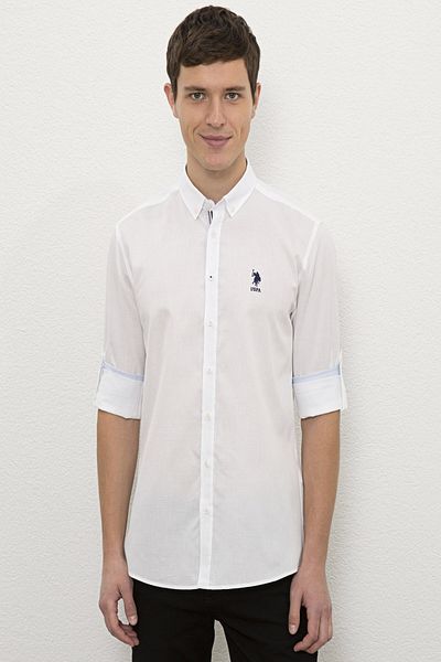 U.S. Polo Assn. Ανδρικό λευκό πουκάμισο