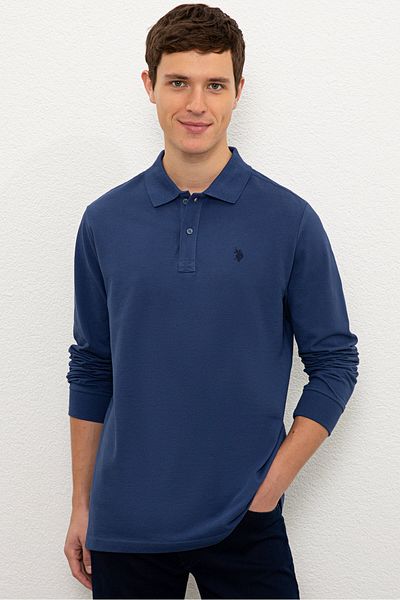 U.S. Polo Assn. Kék férfi pulóver