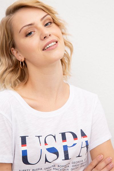 U.S. Polo Assn. Λευκό γυναικείο μπλουζάκι