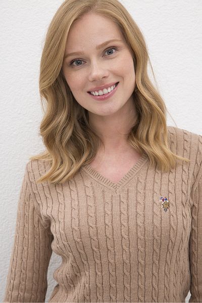 U.S. Polo Assn. Pulover de damă maro