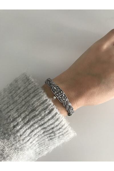 MELYS JEWEL Mardin Gümüş Örgü Hasır Bileklik