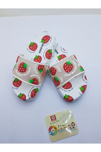 GEZER Children's Red Strawberry Patterned Slippers