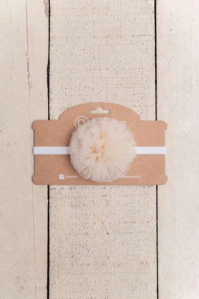 PixyLove Cream Baby Girl Bandana Mini Puffy
