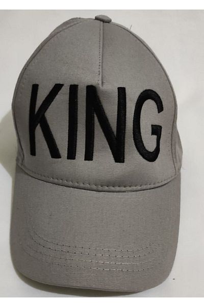 ÖZBEBİŞİM Sports Hat Black Embroidered King Written on Gray