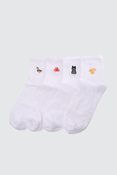 Trendyol Collection Socks - White - 4 pack