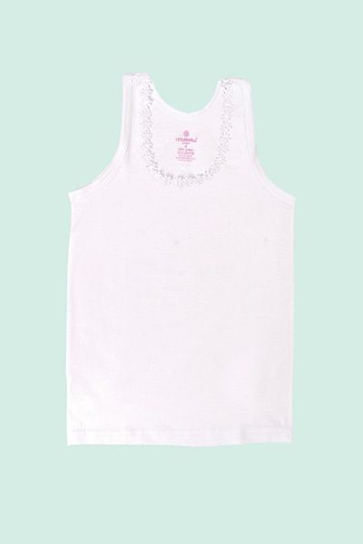 Ceylanoğlu Pack of 6 White Girls Daisy Wide Strap Undershirt
