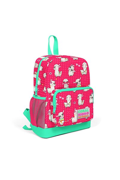 Coral High Дитячий неоновий рюкзак з двома відділеннями та малюнком альпаки 2...
