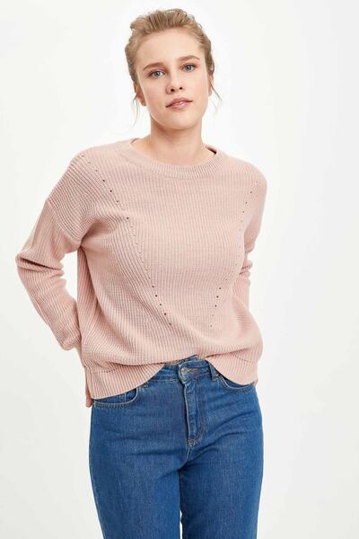 DeFacto Women's Pink Basic Knitwear Sweater H6905AZ20AU