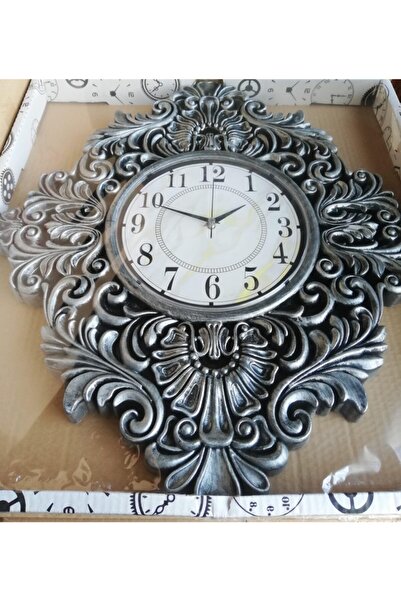 HARPUTLUPLASTİK Dekoratif Avangard Duvar Saati Gümüş Rengi