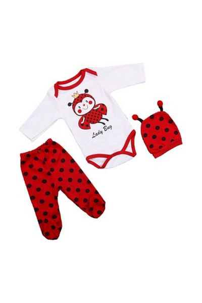 Mini Bird Minibird 3-Piece Ladybug Set Bodysuit