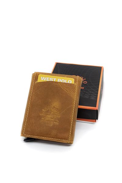 Westpolo Suport pentru carduri unisex din piele naturală