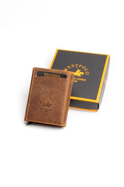 Westpolo Suport pentru carduri unisex din piele naturală