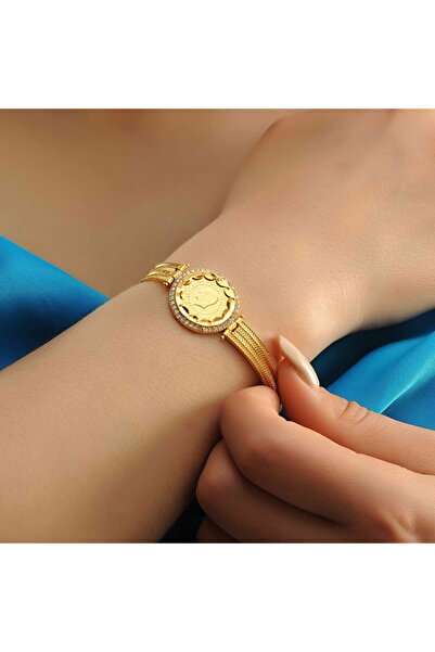 barisiva gold Zetinalı Hilal Çerçeveli Bileklik