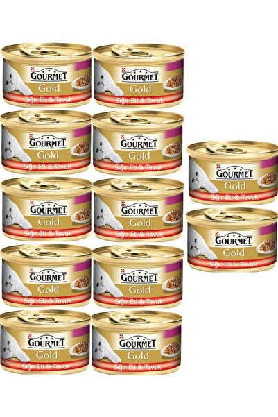 Gourmet Gourmet Gold Parça Etli Soslu Sığır Etli Tavuklu Yetişkin Kedi Konser...