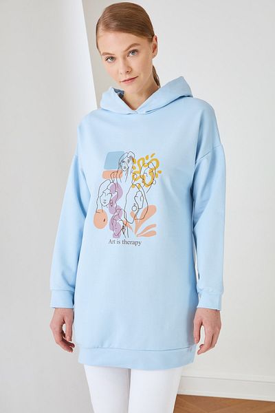 mavi tesettur sweatshirt modelleri fiyatlari trendyol