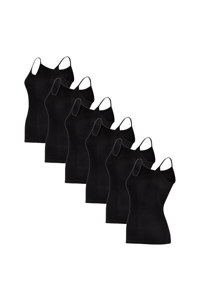 Özten İç Giyim قميص داخلي نسائي من Özten مكون من 6 قطع بحزام حبل مضلع