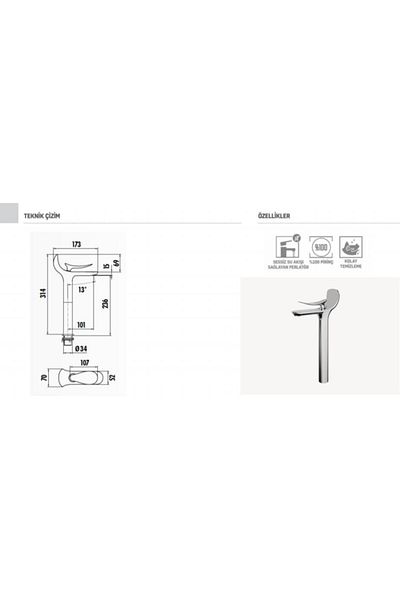 Creavit Foglia Long Sink Armature Faucet Fg6501