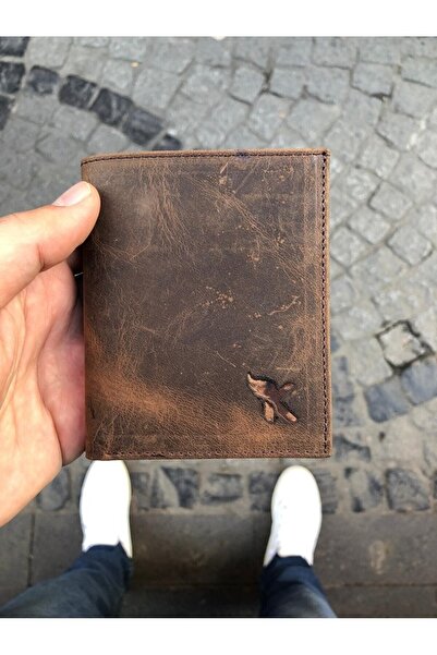 Karalı Deri Karali Deri Klasik Dik Crazy Hakiki Deri Ince Eskitme Kahverengi ...