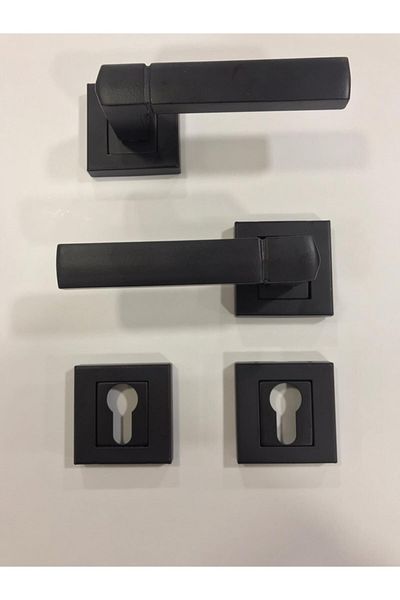ARON Sofuoğlu Polat Lux Square Rosette Matte Black (YALE-SÜLE) Door Handle Aluminum / Steel