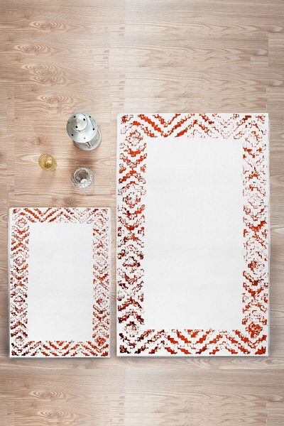 HC&W Hermes Tile 2-Piece Bath Mat Set - 40X60 60X100