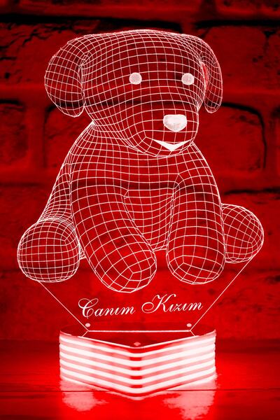 Hediye Kovanı مصباح LED لابنتي العزيزة مع صورة كلب ورؤية ثلاثية الأبعاد