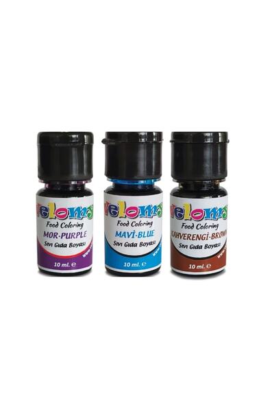 velomy Gıda Boyası Sıvı 10 Gr Likit Gıda Boyası 3 Lü Set