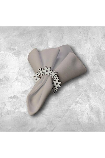 TOPRAK LAZER KESİM Peçete Yüzüğü Ahşap 6'lı