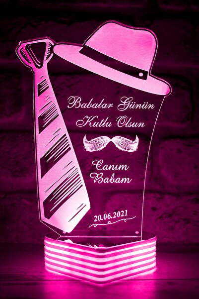 Hediye Kovanı هدية عيد الأب مصباح LED ثلاثي الأبعاد لأبي العزيز