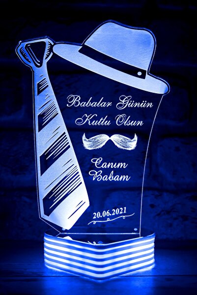 Hediye Kovanı Father's Day Gift My Dear Dad 3D Led Lamp