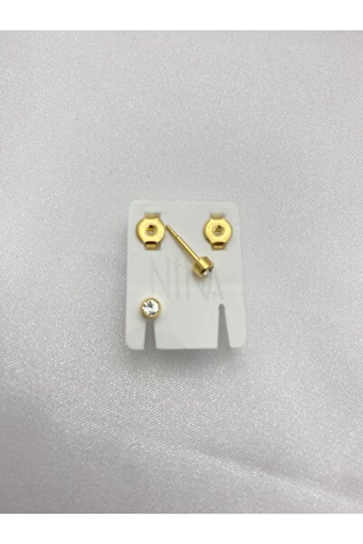 elittrendshop 12 Çift Steril Kulak Delme Küpesi Nina Crystal Cerrahi Çelik Küpe Günlük Kullanıma Uygun