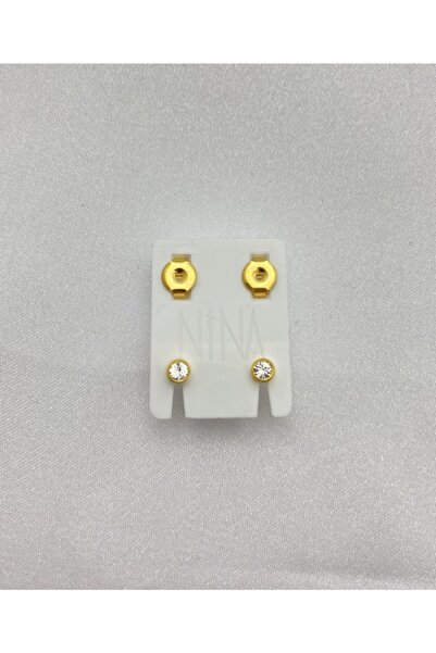 elittrendshop 12 Çift Steril Kulak Delme Küpesi Nina Crystal Cerrahi Çelik Küpe Günlük Kullanıma Uygun