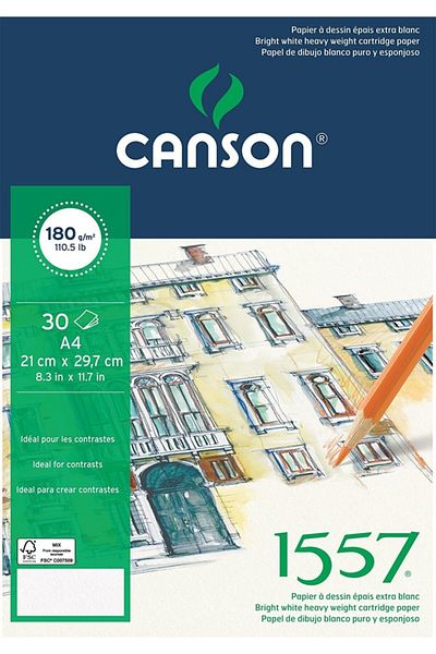 Canson 1557 180 جرام20ypكتاب رسم مقاس A4