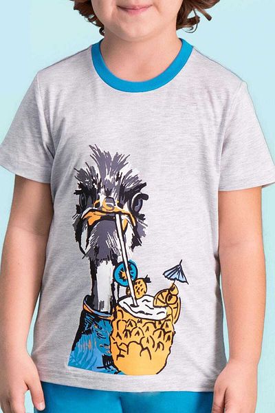 ROLY POLY Boy's Gray Blue Ostrich Capri Suit