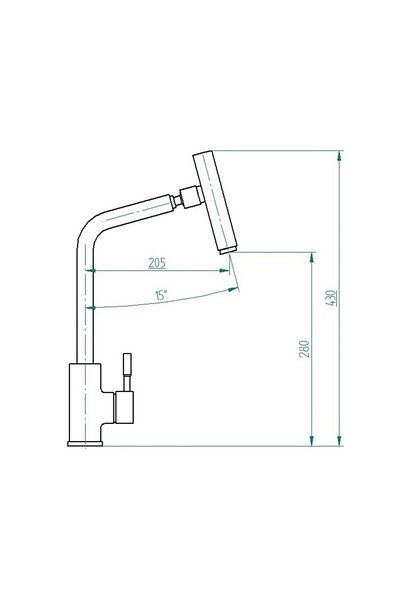 Venezia Articulated Kitchen Sink Sink Mixer with Black Movable Head