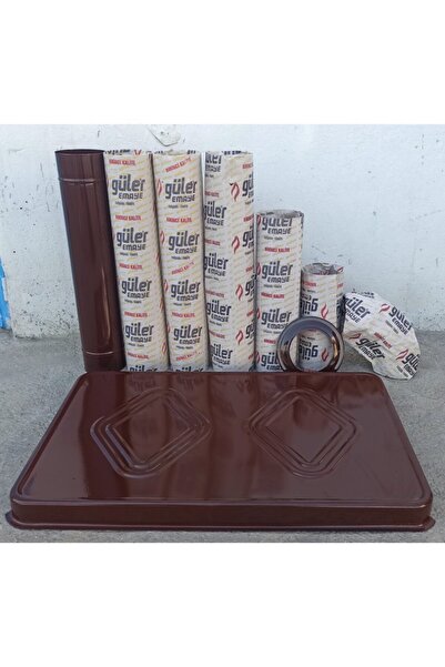 VAV Mühendislik Kuzine Boru Takımı Kahverengi Emaye Soba Borusu