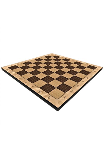 Gift Home Rustik Ceviz Desenli Mdf Ahşap Satranç Tahtası (37x37 cm)