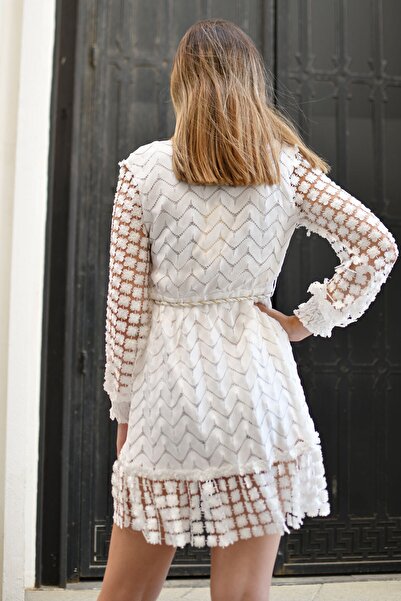 Bohemian White Lace Stylish Mini Dress