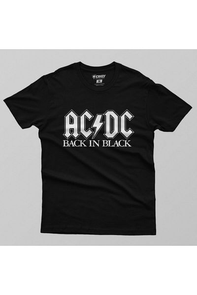 Crazy Ανδρικό μπλουζάκι Ac Dc Back In Black Stencil Logo