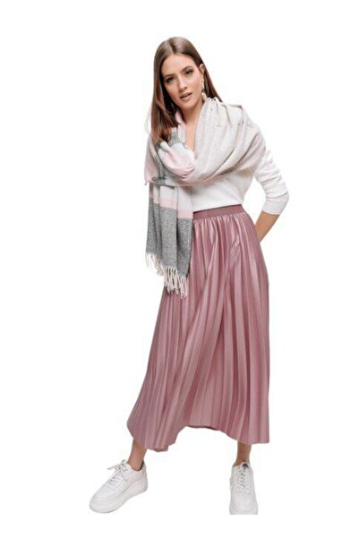 Nacar Deri Görünümlü Harika Piliseli Etek