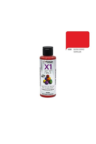 Polisan X1art Multisurface Hobi Boyası 120ml - 0038 Bayrak Kırmızı