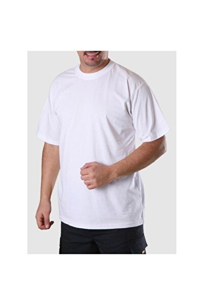 AĞCA İŞ ELBİSELERİ Unisex White Crew Neck Short Sleeve T-Shirt