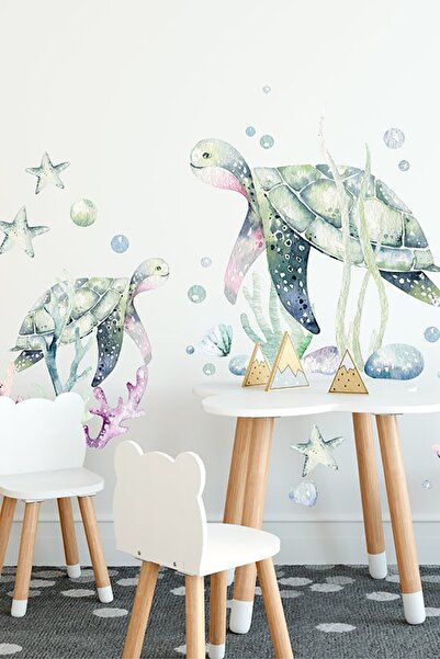 TUGİBU مجموعة ملصقات الحائط السلاحف البحرية