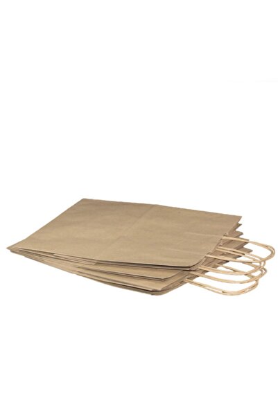 Kraftürkiye Burgu Saplı Kraft Kağıt Çanta 25x12x31 Cm 100 Adet
